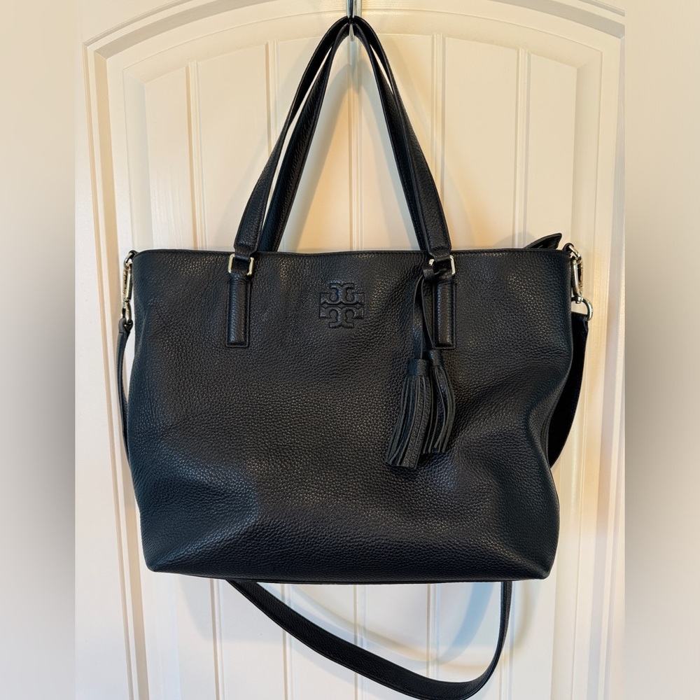 Black leather Tory Burch crossbody bag